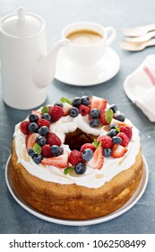 Angel Food Cake With Whipped Cream And Berries