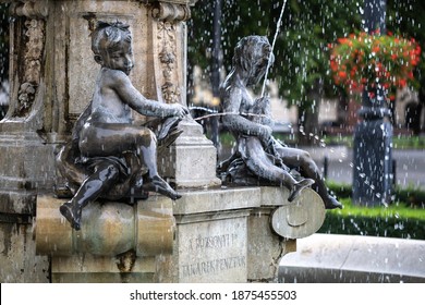 Angel from the Ganymede's Fountain in Bratislava by O. Tilgner sculptor, 1888 - Powered by Shutterstock