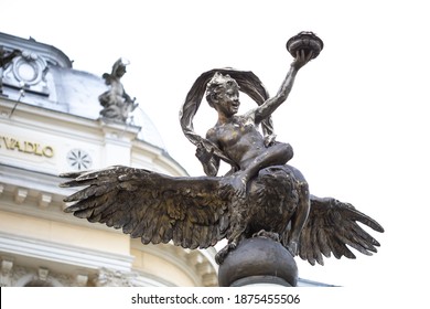 Angel from the Ganymede's Fountain in Bratislava by O. Tilgner sculptor, 1888 - Powered by Shutterstock