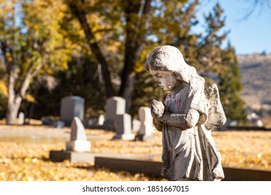 Angel Headstone In Historic Cemetery