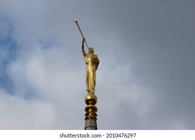 Angel Moroni In The Temple In Utah.