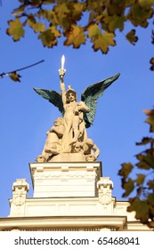 Angel On The Roof Of Vineyard Theatre In Prague