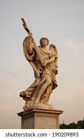 Angel statue on the Angels bridge, Rome, Italy
