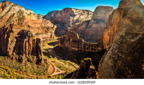 Angels Landing Hike In Zion National Park, Utah.