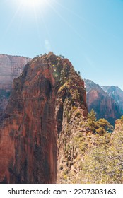 Angels Landing Hike In Zion National Park, Utah.