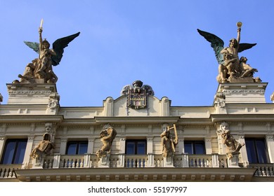 Angels On The Roof Of Vineyard Theatre In Prague