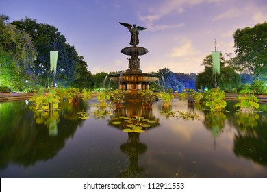 Angels Of The Water Fountain At Bethesda Terrace In New York City's Central Park.