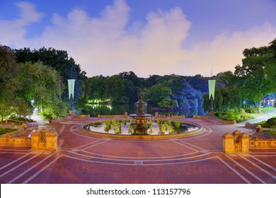 Angels Of The Water Fountain At Bethesda Terrace In New York City's Central Park.