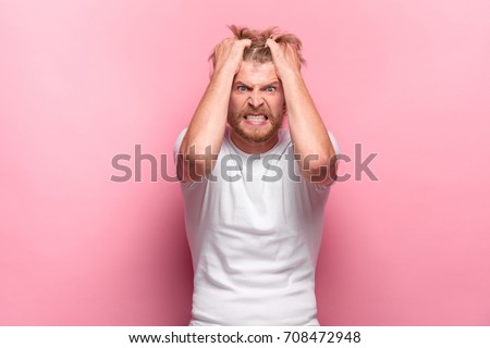 The anger and screaming man