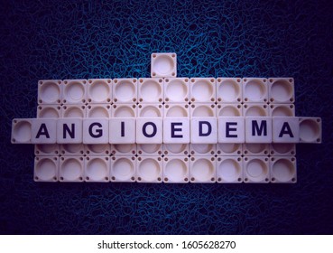 Angioedema, Word Cube With Background.