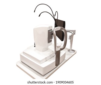 Angiography. Optical CT Scan. Ophthalmology Clinic Equipment. Diagnosis Of Vision. Tomography In Optical Coherence (OCT) Isolated On White