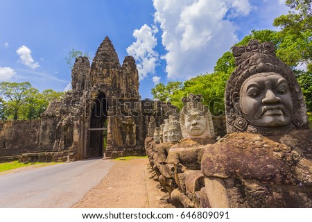 Angkor Thom located in present-day Cambodia, was the last and most enduring capital city of the Khmer empire.