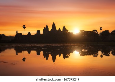 Angkor Wat At Sunrise, Cambodia