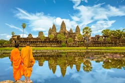 Angkor Wat Is A Temple Complex In Cambodia And The Largest Religious Monument In The World. Siem Reap, Cambodia. Artistic Picture. Beauty World.