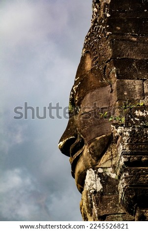 Angkor Wat Temple in Siem Reap Cambodia with trees (tomb raider temple) background - Asia, Buddhism, Travel