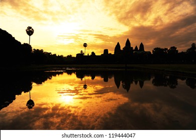 Angkor Wat Temple At Sunrise