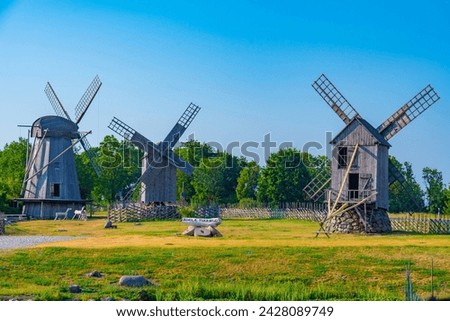 Angla tuulikuo windmills at Saaremaa island in Estonia.