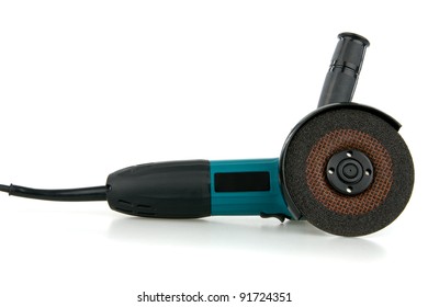 Angle Grinder Isolated, On White Background.