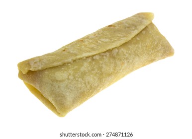 An Angle View Of A Chimichanga Chicken Cheese Wrap.