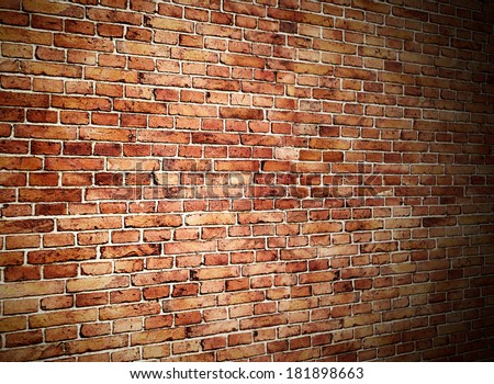angle view of red brick wall