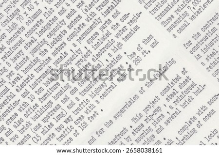 Angled text on an aged, typewritten page. The text is typed with an old typewriter from the sixties, displaying a slightly uneven alignment and dark ink, indicating wear. 
