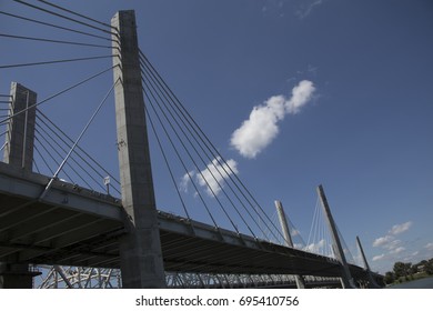 Angled View Of The Abraham Lincoln Bridge In Louisville Kentucky