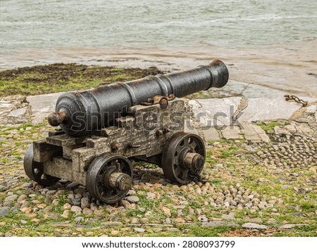 Angled View Of Classic Old Cannon