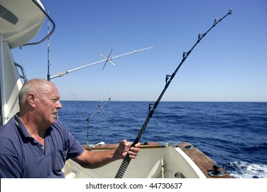 Elderly Solid Man Sitting On Yacht Stock Photo (Edit Now) 409363786 ...