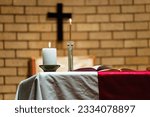 anglican church altar in a modern church building in africa Botswana