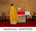 anglican church altar in a modern church building in africa Botswana