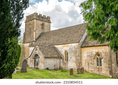 The Anglo-Saxon Church of the Holy Rood in the village of Daglingworth,  Cotswolds, Gloucestershire, United Kingdom