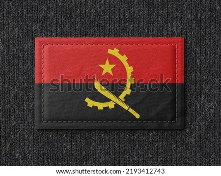 Angola flag isolated on black background with clipping path. flag symbols of Angola.