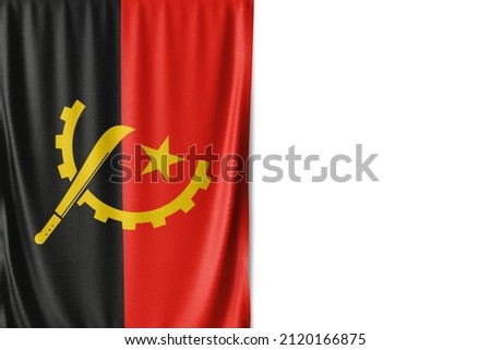 Angola flag isolated on white background. Close up of the Angola flag. flag symbols of Angolan.