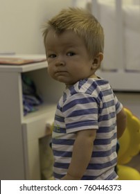 Angry Baby Looking Back