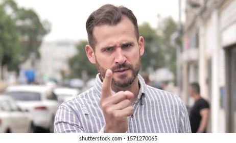 Angry Beard Casual Man Yelling Outdoor