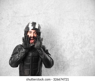 Angry Biker Shouting