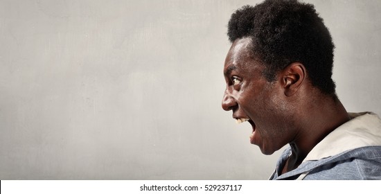 Angry Black Man Face.