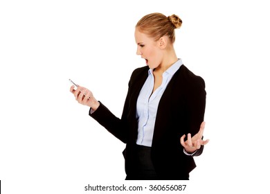 Angry Business Woman Yelling Mobile Phone Stock Photo 360656087 