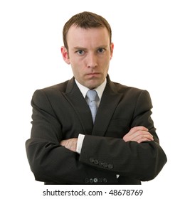 Angry Businessman With Crossed Arms