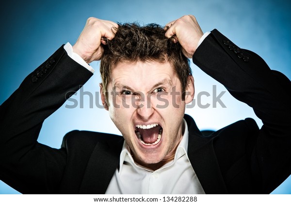 Angry Businessman Pulls His Hair Out Stock Photo 134282288 | Shutterstock