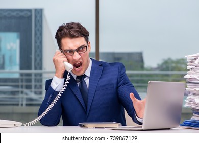 Angry Call Center Employee Yelling At Customer