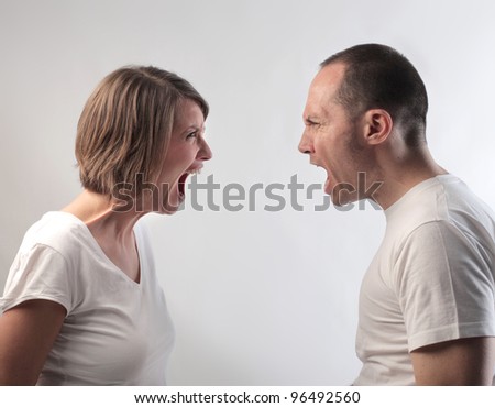 Similar – Man and woman face each other