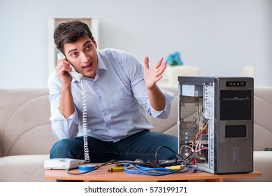 Angry Customer Trying To Repair Computer With Phone Support