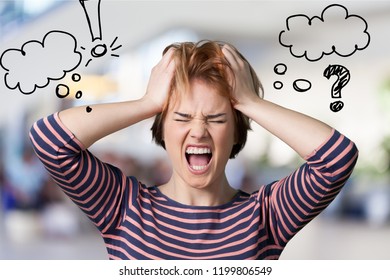 Angry Depressed Woman Screaming Holding Her Stock Photo (Edit Now ...