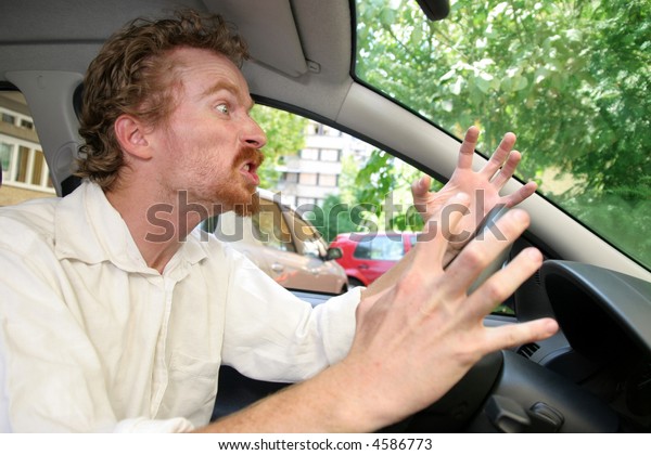 angry driver in the\
car