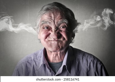 Angry elderly man 