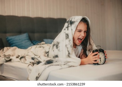 Angry Girl Lying On Bed Holding Stock Photo 2153861239 | Shutterstock