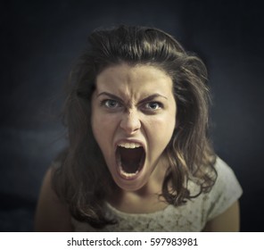 Angry Girl Shouting
