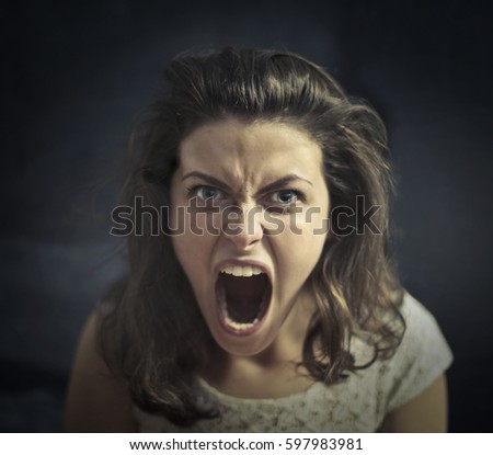 Angry girl shouting
