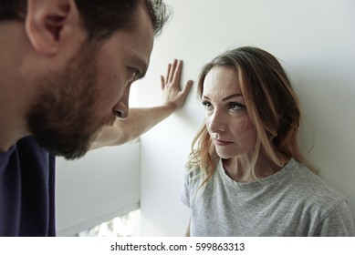 Angry Husband Standing Near Wife Stock Photo 599863313 Shutterst